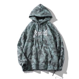 Mannen Hoodies Sweatshirts Koreaanse Mode Blauw Tie Dye Chic Losse Mannen Harajuku Sweatshirt Hooded Pullover Jurk Vrouwen Kleding Tieners Kpop Wgwy3700