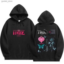 Sudaderas con capucha para hombres Sudaderas KPOP GIDLE Sudaderas con capucha Álbum I Feel Merch Y2k Moda Imprimir Sudadera con capucha Mujeres Hombres Otoño Invierno Cálido Fleece Sudadera para (G) I-DLE Fans Q231110