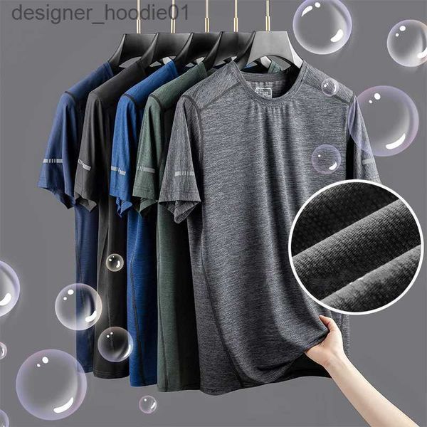 Sudaderas con capucha para hombres sudaderas de gran tamaño L-7xl 8xl 9xl Summer Mesh Mesh Hombre de secado rápido Camiseta básica Camiseta Nylon Camiseta de Nylon Running Cool Camis C240412