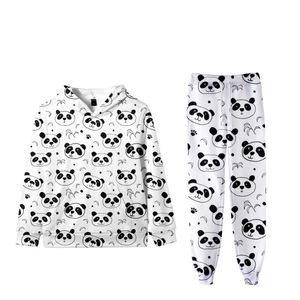 Herren Hoodies Sweatshirts Auflistung 3D Volldruck Panda und Hosen Männer Frauen Zwei Stücke Sets Mode Langarm Herbst Kinder Tier Kapuze Su