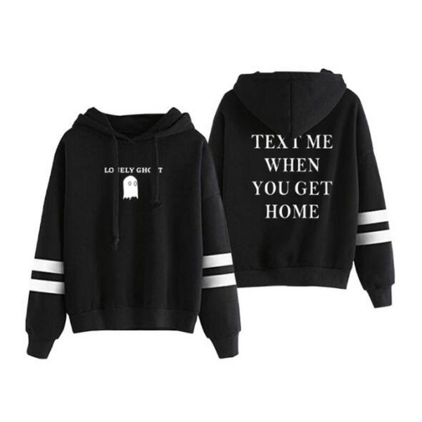 Sudaderas con capucha para hombre Sudaderas Lonely Ghost Envíame un mensaje de texto cuando llegues a casa Sudadera con capucha de gran tamaño para mujeres/hombres Chándal informal Ropa divertida Y2k Sudaderas