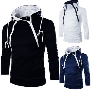 Sweats à capuche pour hommes Sweatshirts à manches longues pour hommes Zipper Pull à capuche Col haut Sweat-shirt pour hommes Top Veste Manteau Pull Noir 230918