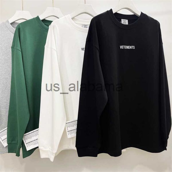 Sweats à capuche pour hommes Sweatshirts à manches longues à l'extérieur Big Tag T-shirt Hommes Femmes Meilleure qualité Harajuku Oversize VTM T-shirt Tee Top x0905