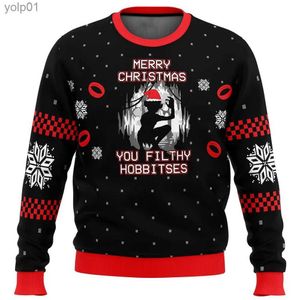 Sweats à capuche pour hommes Sweatshirts Le Seigneur des Anneaux Filthy Hobitses Pull de Noël laid Pull de Noël cadeau Pull du Père Noël hommes Sweat-shirt et haut 3D aL231107