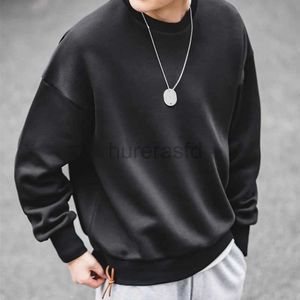 Sweats à capuche pour hommes Maden Casual Col rond Gris Sweathirts Ample Confort Mélange de coton Basique Extérieur Oversize Crewneck Sportwear 24318