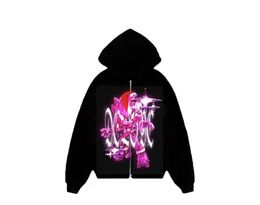 Heren Hoodies Sweatshirts Mask Mask Zip Hoodie Goth sweatshirt jas Harajuku Gothic lange mouw oversized hoodie y2k jas dames balck hoodies 230815