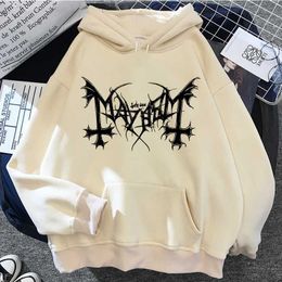 Heren Hoodies Sweatshirts Mayhem Hoodies Men Ulzzang Gedrukte anime Y2K Esthetische mannelijke kleding Hoody Streetwear T221008
