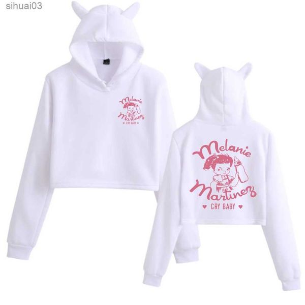 Sudaderas con capucha para hombre Sudaderas Melanie Martinez Cry Baby Sudadera de manga larga para mujer Cute Cat Crop Top de la línea Hip Hop HoodieL2403