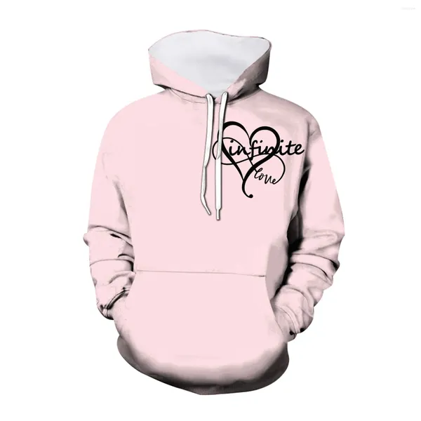 Sweats à capuche masculine Sweats Sweats Men et femme Saint-Valentin pour femmes à la maison Casculé à capuche long Couple à capuche