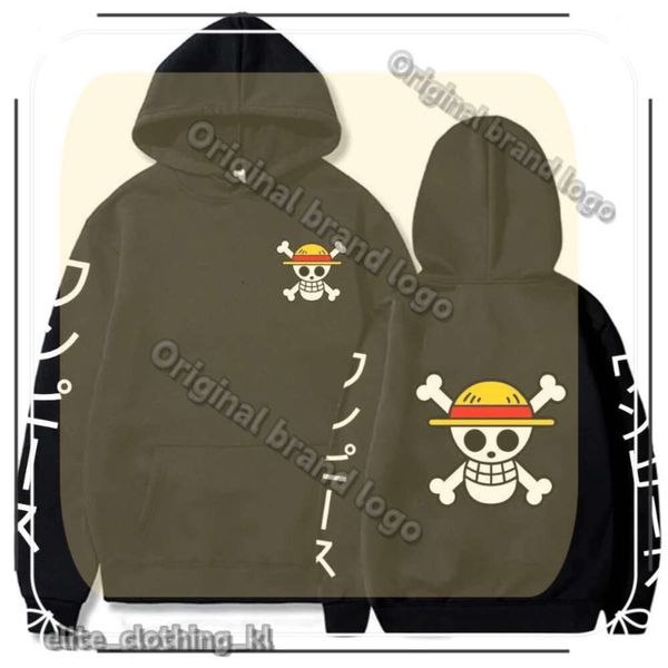 Sweats à capuche masculine Swetshirts Men's Anime One Piece Luffy Fleece Sweat à capuche Spring and Automne Manga Boy Girl Girl Clothes's Rowe 283