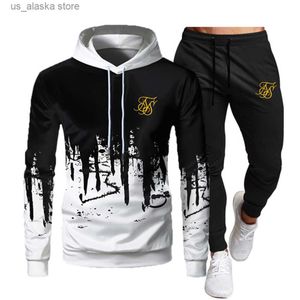 Heren Hoodies Sweatshirts Herenmode Sik Silk Hoodie Sportkleding Herenkleding Joggen Vrijetijdssportkleding Hardloopsportpak voor heren + broek 2-delige set T230731