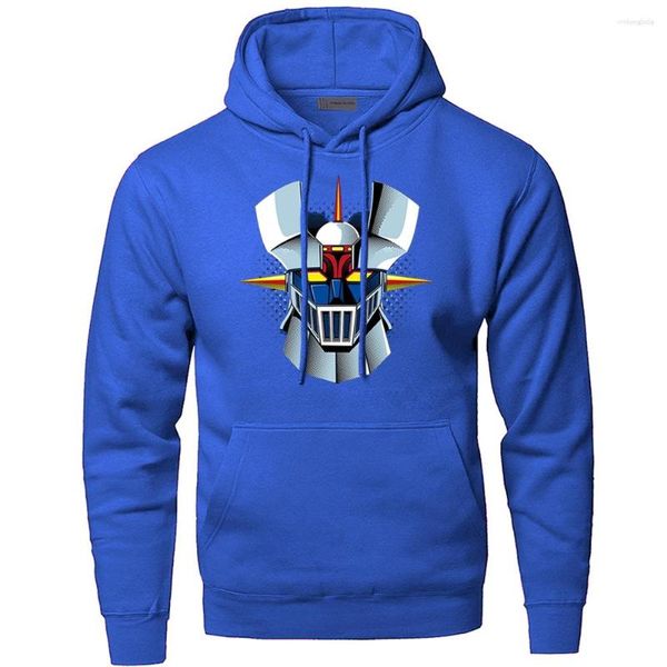 Sweats à capuche pour hommes Sweats à capuche pour hommes Mazinger z Anime vieux classique Manga Robot film pull haut hommes à capuche hiver chaud ajusté décontracté sweat-shirt tricoté