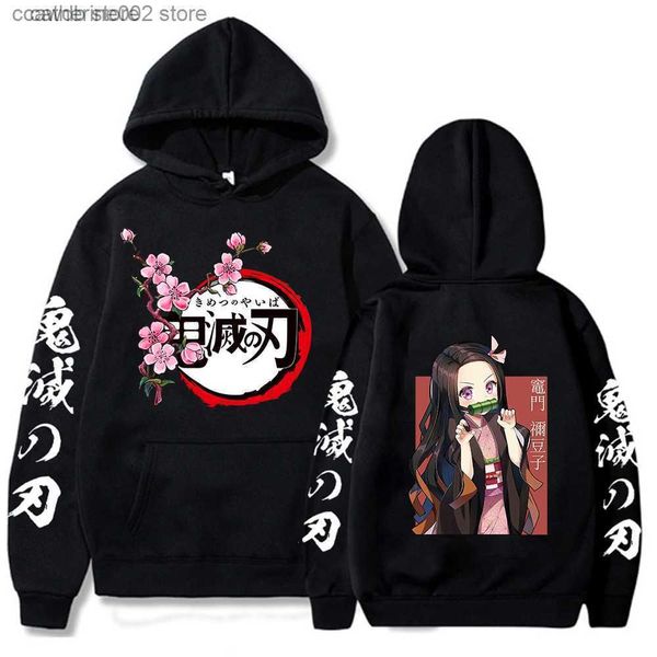 Sudaderas con capucha para hombre Sudaderas con capucha para hombre Sudaderas Hot Demon Slayer Kimetsu No Yaiba Sudadera con capucha Hip Hop Anime Jerseys Tops Mangas largas sueltas Otoño Hombre Tela T231030