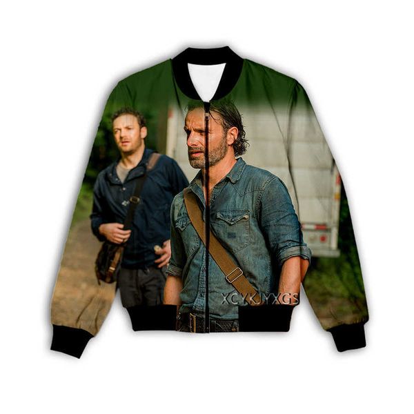 Sweats à capuche pour hommes Sweatshirts Vestes pour hommes Film américain Walking Dead 3D Veste pour hommes imprimée numérique à manches longues Chemise zippée2023