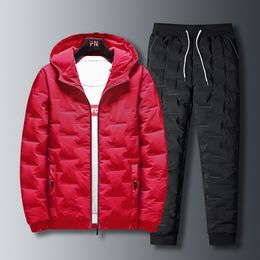 Sweats à capuche pour hommes Sweatshirts Ensemble parka pour hommes Chaud en plein air Vacances Sortie Décontracté Quotidien Couleur unie Couleur unie Vêtements d'extérieur Vêtements Noir Kaki RougeHiver 221122