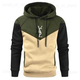 Sudaderas con capucha para hombres Sudaderas con capucha de remiendo de los hombres Sudaderas con capucha Ropa Casual Flojo Fleece Cálido Streetwear Moda Masculina Otoño Invierno Deportes Outwear T230921