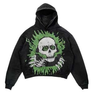 Herenhoodies Sweatshirts Herenpolo's Nieuwe Street Go Herenmode Sweatshirt Met Capuchon Schedelprint Herfst En Winter Harajuku Retro Y2K Paar Capuchon Topyolq