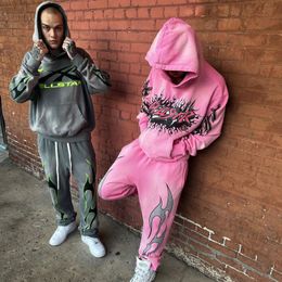 Sweats à capuche pour hommes Sweatshirts Hommes Rétro Gothique Hellstar Imprimer Sweat À Capuche Mode Streetwear Sweat Harajuku Lâche Femmes Hip Hop Pull Y2k Vêtements 231207