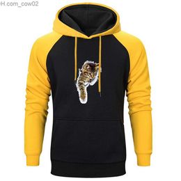 Herren Hoodies Sweatshirts Herren Socken Lustige Anime Herren Lagrn Top Hoodie Cat Out of the Wall Sweatshirt Japan Hombre Hoddies Herren Street Herrenbekleidung Z230717