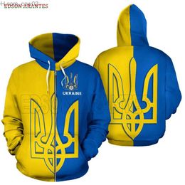 Hoodies voor heren Sweatshirts Herensokken Nieuw Oekraïens schildjas Hoodiejack Heren Vlag van Oekraïne Voetbalprint Ritssweatshirt Unisex Top Aangepast S-7XL Z230717