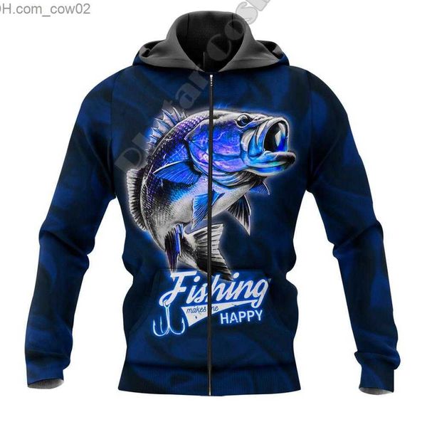 Sudaderas con capucha para hombre Sudaderas Calcetines para hombre PLstar Cosmos Último tatuaje de animal Camo Fisher Bass Fishing Harajuku Casual Cremallera / Sudadera con capucha / Sudadera / Chaqueta S-6 Z230719