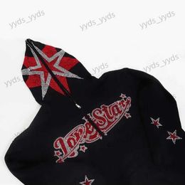 Sweats à capuche pour hommes Sweatshirts Sweat-shirt pour homme Sweat à capuche zippé Hip Hop Strass Star Bet Veste à capuche Oversize Sweat à capuche Manteau pour femme Vêtements Y2K Unisexe T240113