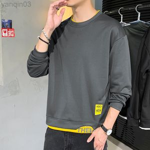 Heren Hoodies Sweatshirts Men Sweater Solid Color 2022 Spring en Autumn Youth Koreaanse versie van Trend knap Tij Brand Loose Casual Sweater Men L220901