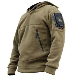 Heren Hoodies Sweatshirts Heren Winter Thermische Fleece Outdoor Jacht Ritsen Militaire Tactische Jas Kapmantel Zachte Wandeljassen Outdoo 230630