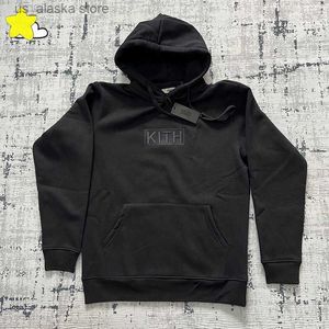 Sudaderas con capucha para hombre Sudaderas Hombre Mujer Hip Hop Caja de bordado suelto informal Sudadera con capucha KITH Mejor calidad Fleece Kith Pullover Negro Rosa Sudaderas con etiqueta T230731