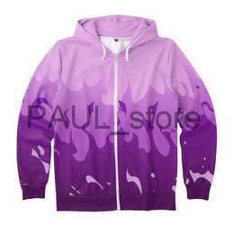 Heren Hoodies Sweatshirts Mannen Vrouwen Hoodie Jongen Hoodie Aphmau Merch Hoodie Rits Vlam Paars En Rood 3D Print Rits Jas Mode Mannen/Vrouwen Kinderkleding x0720