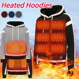 Heren Hoodies Sweatshirts Heren Dames USB Verwarming Hoodies USB Oplaadbaar Lange mouw Street chic Losse jassen 3 warmteniveaus voor Kamperen Buiten Werk Vissen 231220