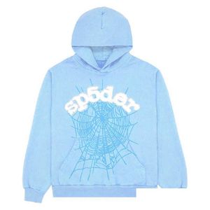 Sweats à capuche masculine pour hommes 2023 New Sky Blue Sp5der Hoodie Men Femmes 1 Hip Hop Young Thug Spider World Wide 555555 Priv