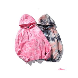 Heren Hoodies Sweatshirts Heren 3 Kleuren Oversized Tie-Dye Mannen Hoodie Sweatshirt Mannelijke Vrouwelijke Koppels Streetwear Katoen Lange Mouw D Dhou5