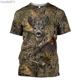 Sweats à capuche pour hommes et femmes camouflage pour femmes T-shirt 3D T-shirt Wild Boar Wolf Imprimé à manches à manches courtes Fashion urbaine C24325