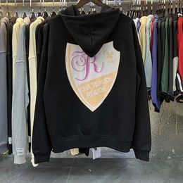 Sweats à capuche pour hommes Sweatshirts Hommes Noir Abricot Rhude Sweat à capuche Hommes Femmes 1 Meilleure qualité à capuche Streetwear Pulls amples