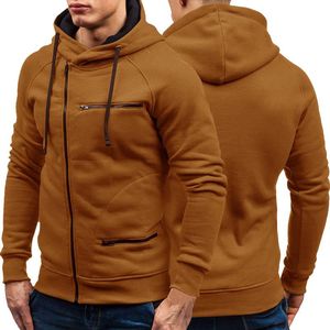 Sudaderas con capucha para hombres Sudaderas para hombre Casual Otoño Invierno Diagonal Cremallera Asimétrica Sudadera con capucha Hombres Sólido Sudadera con capucha 2022Men's Men's