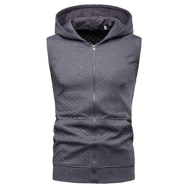 Sweats à capuche pour hommes Sweatshirts Mens Cube Modèle Mode Veste sans manches Sweat-shirt Solide Zipper Manteaux Casual Sports Gilet à capuche Manteau Tops 221123