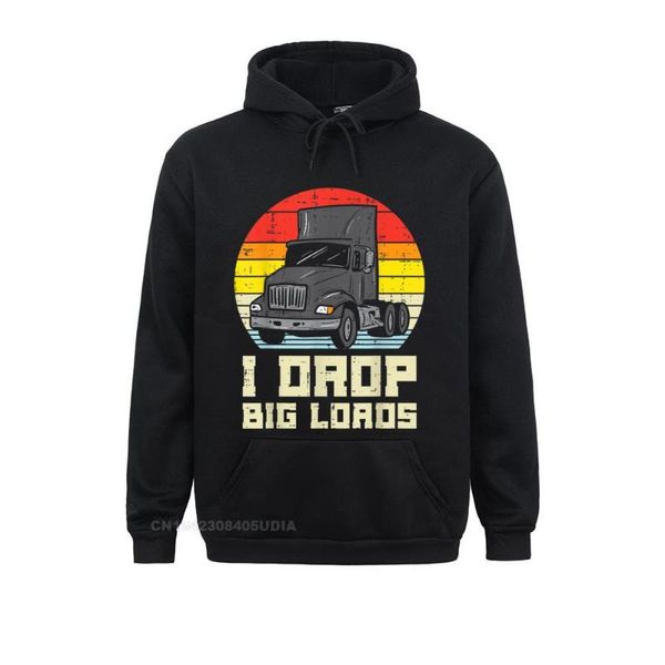 Sweats à capuche pour hommes Sweatshirts Mens Drop Big Loads Truck Retro Truckin Semi Driver Trucker Sweat à capuche cadeau pour hommes Design de vêtements spéciaux