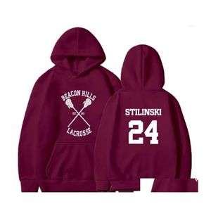 Heren Hoodies Sweatshirts Mens Mens Fashion Beacon Hills Men Women Teen Wolf Fan Stilinski 24 Trucksuit Unisex Hoodie Sport Hip Hop Clo Dhath