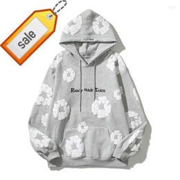 Heren Hoodies Sweatshirts Heren schuim Kapok Afdrukbrief Borduurwerk Hoodie Men Women Hoge kwaliteit Fleece Sweatshirt Graffiti -pullovers Ready Tanen