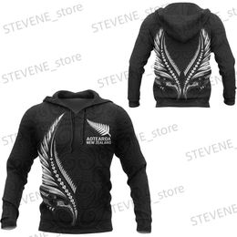 Sweats à capuche pour hommes Sweat à capuche pour hommes PLstar Cosmos 3D imprimé le plus récent tatouage de rugby de Nouvelle-Zélande AOTEAROA Unique unisexe Strtwear Harajuku hauts à capuche T240326