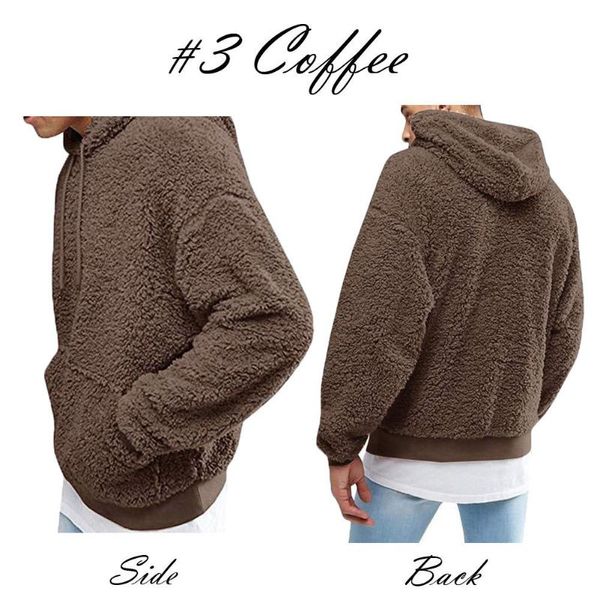 Sweats à capuche pour hommes Sweats à capuche pour hommes Sherpa Fleece Fuzzy Long Sleeve Fall Outwear Winter Hooded With Kangaroo Pockets