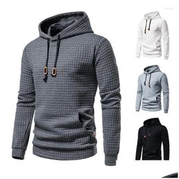 Sudaderas con capucha para hombres Sudaderas con capucha para hombre 2023 Tamaño Eur Casual Chorlito Jacquard Suéter S-2XL Tela de algodón acolchado a cuadros Capucha Frente Poc Otkur