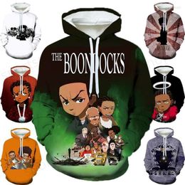 Sudaderas con Capucha para Hombre Sudaderas con Capucha para Hombre Casual Juvenil Sudadera para Hombre/Mujer Boondocks Sudadera con Capucha Impresa en 3D Moda Anime Harajuku suéter