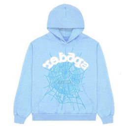 Sweats à capuche masculine Sweatshirts pour hommes Hoodies New Sky Sp der Men Femmes Hip Hop Young Thug Spider Sweat Wild Wide Swetshirts imprimer Pullover Light Blu Wholesale5Bdu