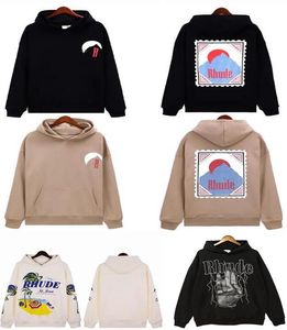 Heren Hoodies Sweatshirts Heren hoodies RHUDE Capuchon Heren Dames Designer mode los Populaire Letters afdrukken Trui herfst fg45