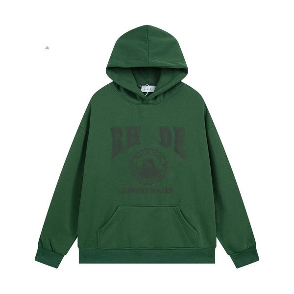 Sweats à capuche masculine Sweats Sweats Hoodies Sweat à capuche Rhude Print Long Man Man Gas Men de mode Femmes Sweat Sweater Hip Hop Sweates Sweatshirts 586