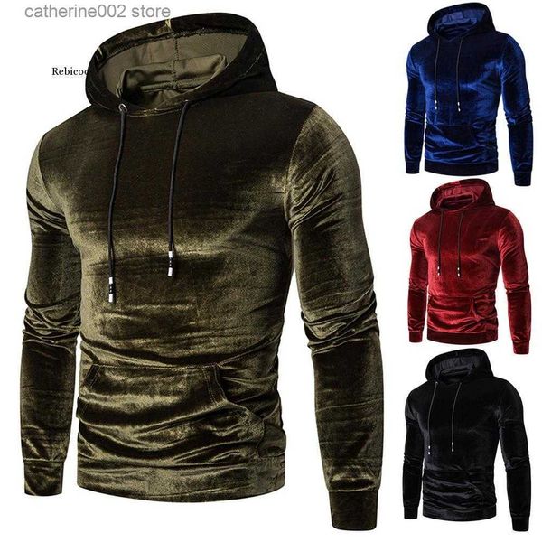 Sudaderas con capucha para hombre Sudaderas con capucha para hombre Sudadera de terciopelo Manga larga Otoño Primavera Casual Streetwear Abrigo Niño Color sólido Con capucha Slim Hombre Chándales T230719