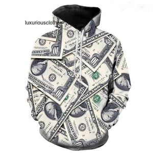 Hoodies voor heren Sweatshirts Heren Hoodies Sweatshirts USD Amerikaanse dollarbiljetten Geld Mannen Vrouwen Kinderen 3D-geprinte streetwear Jongen Meisje Kinderen TopsHerenhoodie