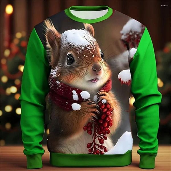 Sudaderas con capucha para hombre Sudaderas con capucha para hombre Suéteres feos de Navidad para hombres y mujeres Jerseys gráficos de renos de alce divertidos Impreso en 3D Papá Noel Cosplay Regalos de Navidad 6OVX